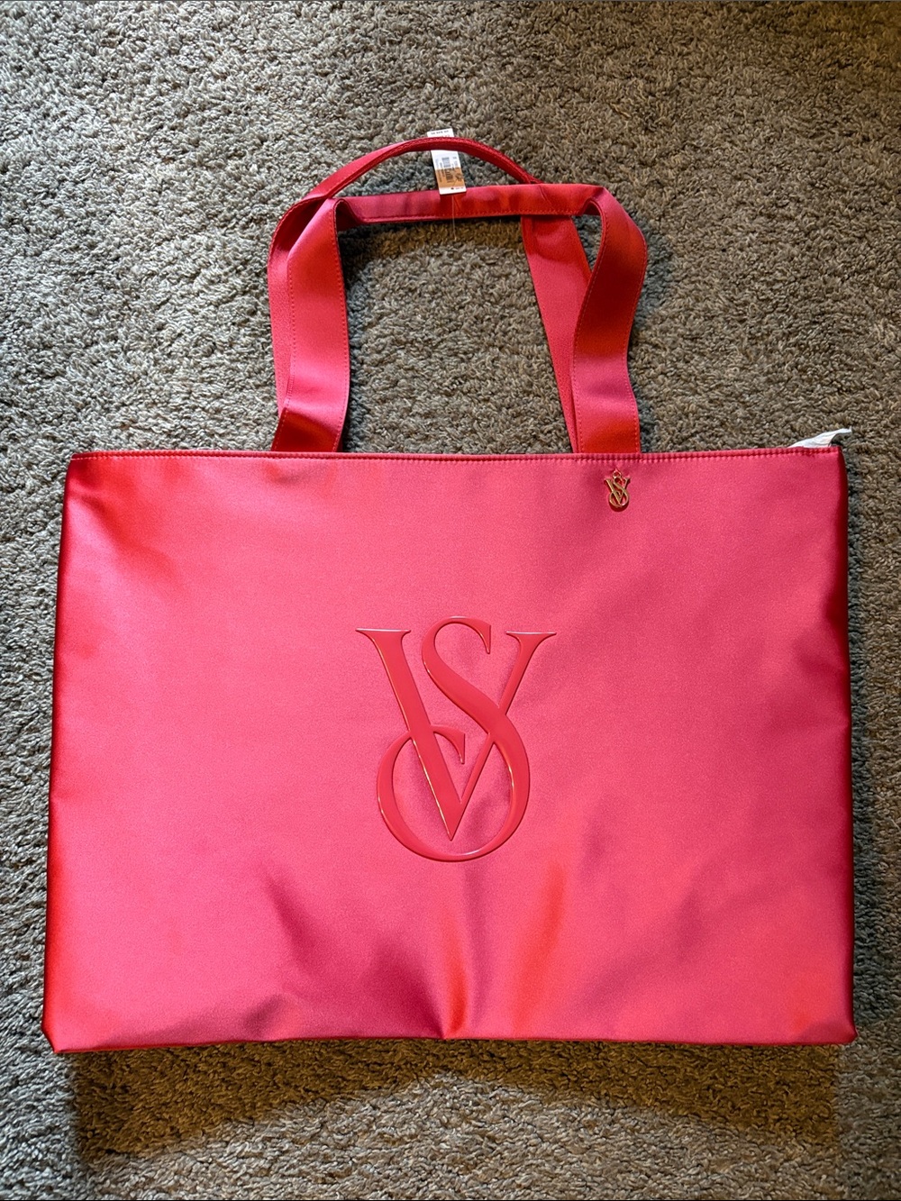 Victoria's Secret Bright Red Embossed VS Tote